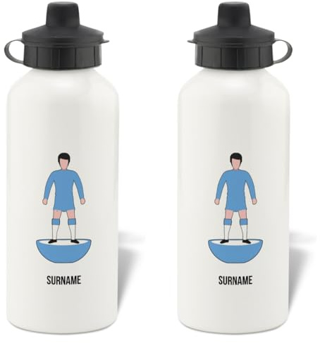 Gourde de Sport personnalisée en Aluminium avec Figurine de Joueur de Manchester City FC, Blanc