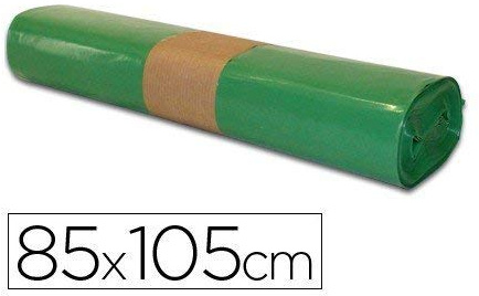Bolsa basura verde 85x105cm uso industrial galga 110 rollo 160 unidades