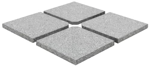 vidaXL Schirm-Gewichtsplatten 4 Stk. Quadratisch Grau Granit 100 kg
