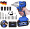Yiyai Bürstenloser Akku Schlagschrauber 21V 1/2 Zoll Vierkantschlüssel mit Akku 6.0 Ah - Schnellladung, Drehmoment 450 Nm, Variable Geschwindigkeit und LED-Leicht (Mit 1-Akku)