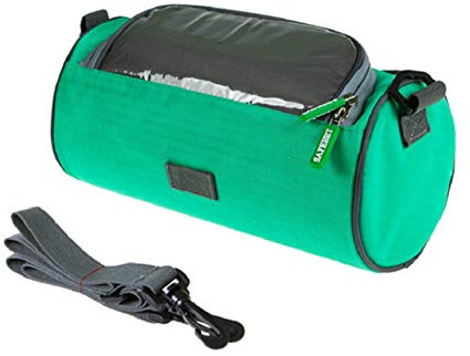 Fahrrad Lenkertasche, Asudaro Wasserdicht Vorne Fahrrad Tasche Mountainbike Tasche Lenker Fahrradtasche mit Transparentem Touchscreen und Schultergurt für Rennräder Mountainbikes Motorräder,DunkelgrüN