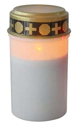 CBK-MS LED Grabkerze weiß flackernd 12 cm hoch Batteriebetrieb Grablicht LED Kerzen