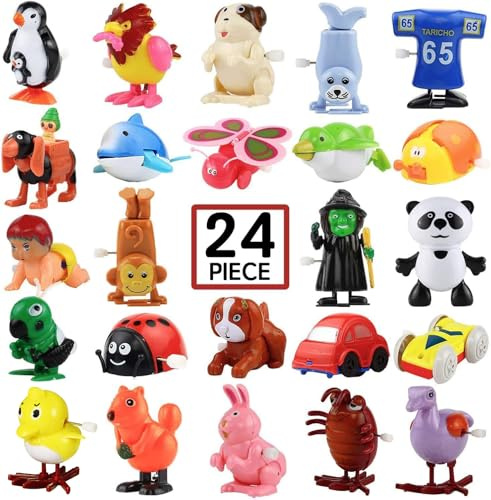 SWUNXION Confezione da 24 Giocattoli a Molla per Bambini, Ragazzi e Ragazze, bomboniere di riempimento per Sacchetti di Natale con Animali, Giocattoli a Molla Pinata, premi di Carnevale, ricompensa