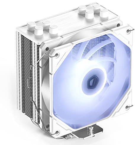 ID-COOLING SE-224-XTS White CPU Cooler For Desktop 4 Heatpipes CPU Air Cooler White LED Light 120mm PWM Fan CPU Fan for Intel LGA1700/115X/1200; AMD AM4/AM5