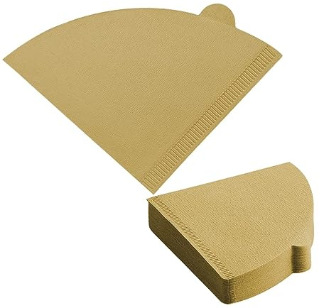 Jagowa 200 Pack V60 Coffee Filter Cones,Disposable, Unbleached Paper Filters for Drip Coffee Maker (Khaki Color)