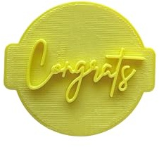 The Cookie Cutter Hub Congrats Embosser No 4 /Stamp for Cupcakes Fondant Icing Clay Cake Baking Decoration