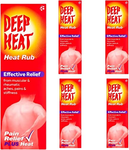 RUBSHAB Deep Heat Pain Relief Rub - Long-Lasting Providing Fast and Effective Relief from Muscular Aches Pains and Stiffness - Warming Muscle Cream - Deep Heat Sensation - 35 g x Pack of 5
