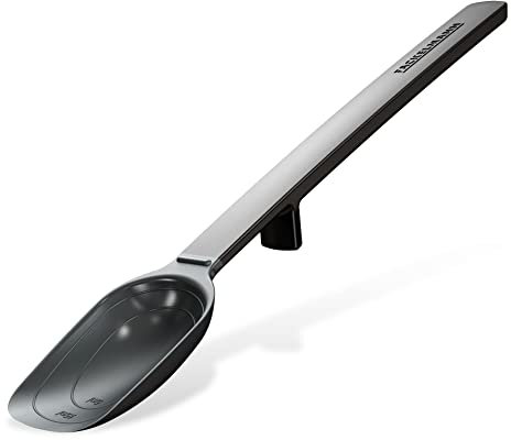 Fackelmann Statement Flexi-Löffel mit Lift-Up-Funktion – Kochlöffel mit ergonomischem Griff – Geeignet für beschichtete Töpfe und Pfannen – Flexibler Löffel Mit Messrillen