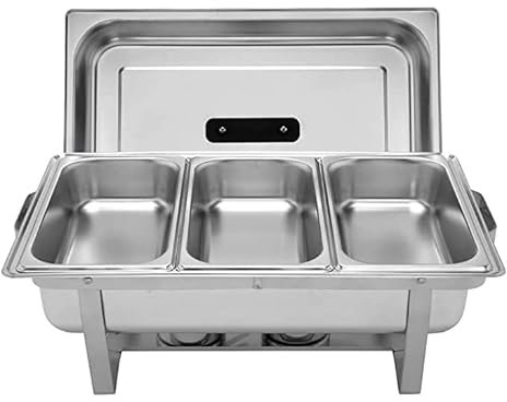BAtlam Chafing Dish, Edelstahl-Buffet-Set, mit Wasserpfanne, 3/1-Speisepfanne, Brennstoffhalter und Deckel und faltbarem Rahmen