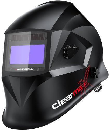 ARCCAPTAIN Schweißhelm Schweißmaske Automatischer Verdunkelung für TIG MIG ARC, 1/1/1/1 Top Optische Klarheit, Ultra-Leicht Schweißhelm Automatische Abdunkelung