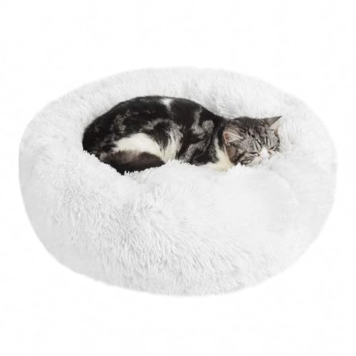 Nepfaivy Cama Antiestrés para Gatos y Perros Pequeños - Cojín Relajante y Lavable, Gris Oscuro, M-50cm/19.7in