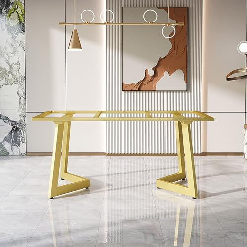 AKOGG Tischbein Metall,Industrial Tischgestell Tischkufen,Möbelfüße Aus Stahl,Tischbeine Für DIY Sitzbank,Esstische,Schreibtisch,Bürotische,Couchtisch,Mit Schrauben & Bodenschoner,Schwarz/Gold (Color