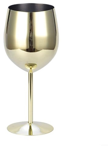 SPORTARC 1 bicchiere da cocktail in acciaio , bicchiere da vino in metallo, 500 ml, infrangibile, grande capacità (oro)