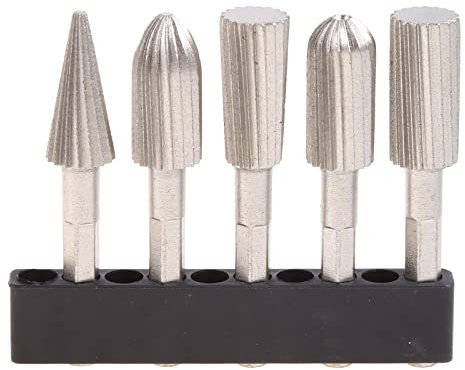 5-teiliges Frässtift-Set, 6,35 mm, Schnellarbeitsstahl, Fräser-Bits, 13 mm für Kopf für Auto, 5 Stück, 6,35 mm Frässtifte, Rotationsfeile, HSS, Raspelschneider, Feilen