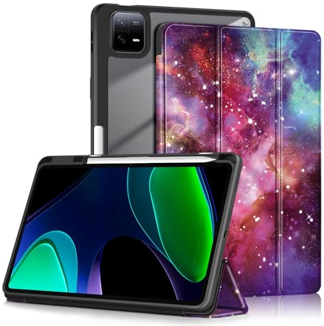 Yiernuo Funda para Xiaomi Mi Pad 6/Mi Pad 6 Pro 11 Pulgadas 2023 Tablet,Folio Translúcido Carcasa con Soporte Función y Auto-Sueño/Estela,Galaxia
