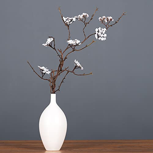 Liuyoyo Cherry Blossom Branches Without vase Decor Flowers Branch Artificial Cherry Blossom Tree Stem 34Inch Long Stem Fake Plum Blossom Flowers Arrangement for Wedding Home Japanese Decor(white-1pc)