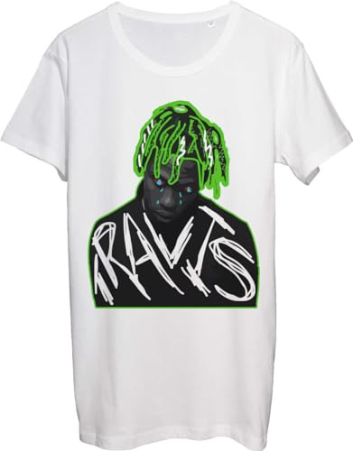 Functon+ Maglietta Uomo Rapper Artwork Portrait Bianco, bianco, S