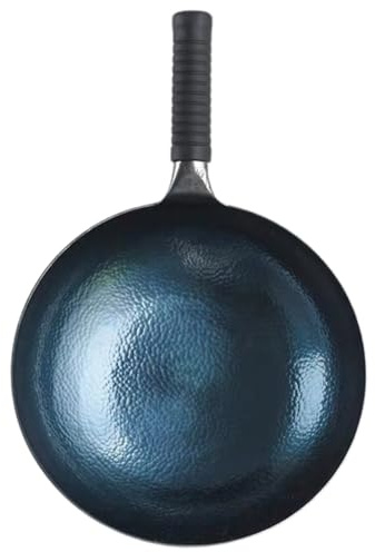 Ciieeo Wok Traditionnel Chinois Fer Forgé à Écailles Poêle à Frire Manuelle Compatible Gaz Poignée Ergonomique Pour Cuisine Maison Et Professionnelle