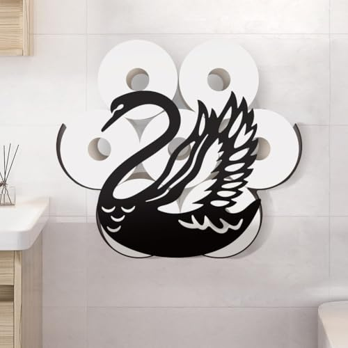WADORN Toilettenpapierhalter Mit Schwanenmotiv Toilettenpapier Aufbewahrung Aus Metall Mit Schwanenmotiv Lustiger Toilettenpapier Organizer Mit Tiermotiv Freistehender Toilettenpapierrollenhalter