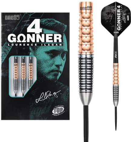 ONE80 Steel Dart Lourence Ilagan The Gunner 4 VHD Schwarz/Rosegold 90% Tungsten Steeltip Dart Steeldarts – Präzision, Innovation und Vielseitigkeit für Profispieler