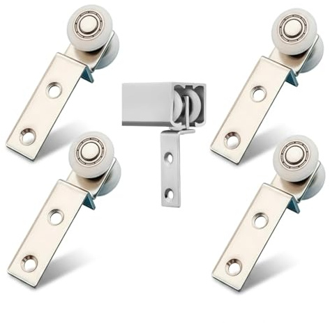 COZERI Lot de 4 roulettes de rideau de 20 mm pour portes coulissantes, très résistantes et durables, idéales pour les meubles et les systèmes de portes coulissantes