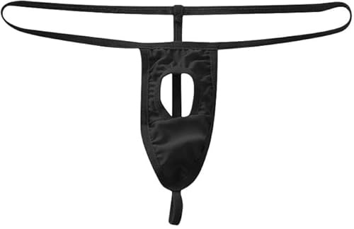 Bommi Fairy String Brief Men’s Fashion Sexy Mini Thong Underwear Hole Opening T Pants Funny Gift (UK, Alpha, One Size, Regular, Regular, Black)