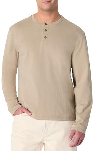 Amazon Essentials Maglia con Collo Serafino a Maniche Lunghe Uomo, Grigio Talpa, M