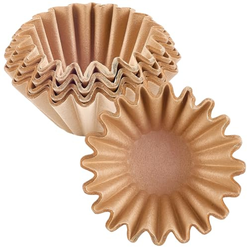 CREATCABIN 100 Panier Café avec Filtres Café à Fond Plat Filtres Papier Fleurs pour Cafetières Filtre Passoires Café Non Blanchies Panier Infusion Papier pour Utilisation Domicile 11.5x5.6x4.5cm