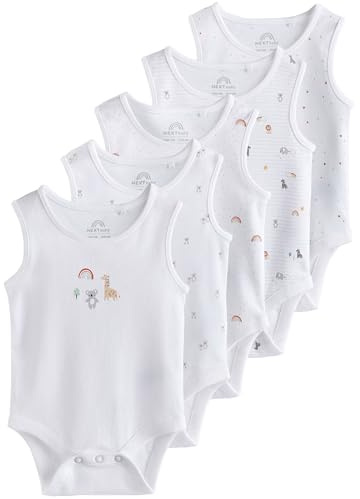 NEXT Nyfödda unisex 5-pack ärmlös babybody Vit 56