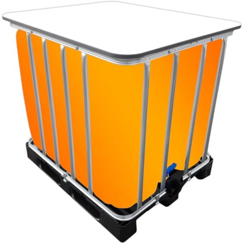 REKUBIK 1000l IBC LED Kubik® Stehtisch auf PE-Palette