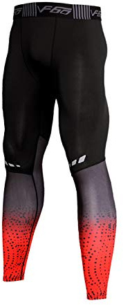 Herr Bodybuilding Byxor Kompression Legging Tights sporter Gym Kondition Röd Medium