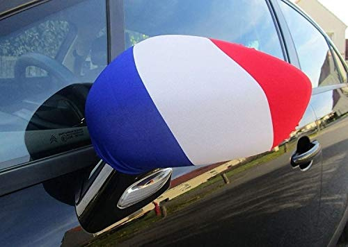 AZ FLAG Spiegelflagge Frankreich 30x20 cm Polyester-Spandex Spiegel | Für außen Französische Spiegelüberzug France elastisches Gewebe mit verstärkten Kanten mit Seitenspiegel