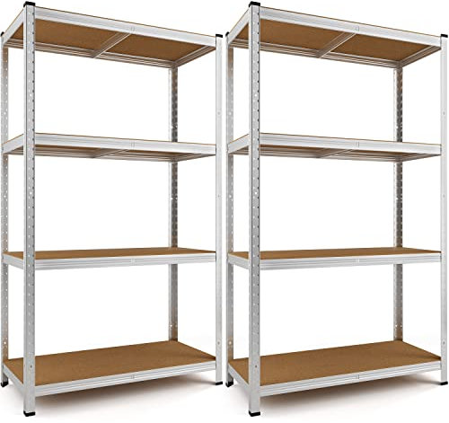 Monzana® 2X Schwerlastregal 170x75x30cm 560kg 4 MDF-Platten Regal Lagerregal Kellerregal Steckregal Werkstattregal