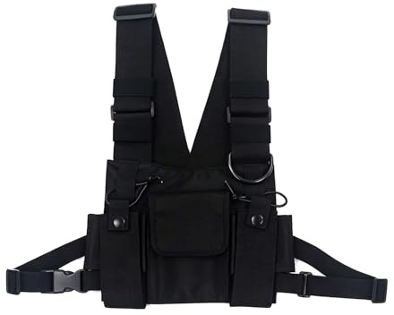 chest bag,Bolsa de Pecho Hip Hop para Hombre,bolso bandolera ajustable,Mochila con Bolsillo el Pecho,Mochila en el Pecho Hombro Senderismo Mochila Informal para Hombres Mujeres