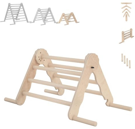 MAMOI® Klettergerüst Indoor. Kletterdreieck aus Holz. Baby Kinder Klettern. Kletterturm. Kletterbogen. Klettergerüst.