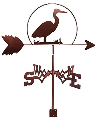 ANCNA Girouette en métal Cigogne Montage sur Toit indicateur de Vent scène de Ferme Outils de Mesure décorations Toit Paddock décoration girouette pour Toit de Jardin extérieur
