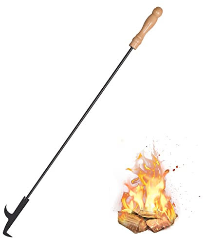 Uten Fire Pit Poker 32.7in Long, Removable Design Fire Poker, Fireplace Accessories, Solid Steel Heavy Duty, Outdoor Camping Accessory, for Fireplaces Wood Stoves Fire Pits Campfires