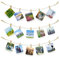 Espositore da appendere con 50 clip per foto, display murale per decorazioni immagini di Stra Stra, clip portafoto per appendere opere d'arte per bambini