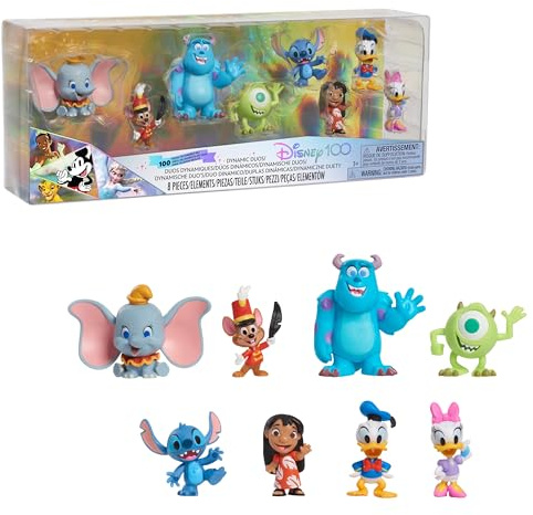 Just Play Disney100 Years of Dynamic Duos Celebration Collection Limited Edition 8-teiliges Figuren-Set, offiziell Lizenziertes Kinderspielzeug für Kinder ab 3 Jahren, Geschenke und Geschenke