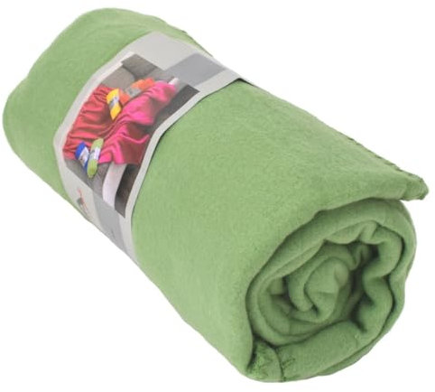 Marabella Fleecedecke Polarfleece versch. Unifarben 130x170cm Wohndecke Schlafdecke Decke, Farbe:Wiesengrün
