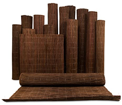 Weidenmatte balkon weide sichtschutz weidenzaun Rollzaun 3m oder 5m 80-180cm für Garten, Balkon und Terrasse Windschutz Naturzaun (140 x 500cm)