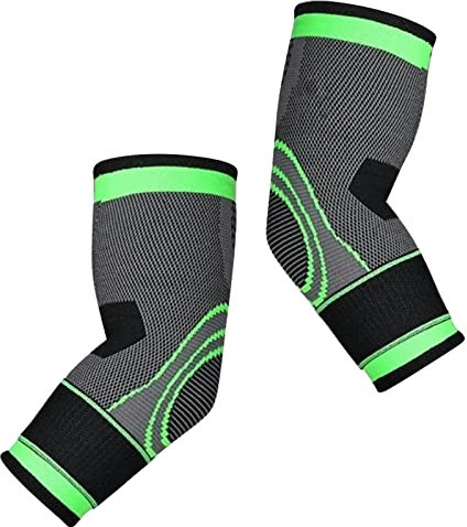 AMONIDA Ellenbogenbandage, 1 Paar Grüne Ellenbogenbandage für Basketball und Tennis (M)