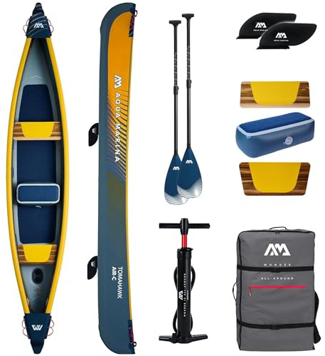Campsup Aqua Marina kajak uppblåsbar | uppblåsbar 3 personer Kajak Tomahawk AIR-C 2024 2 x CP-1 | 478 x 88 cm | Teknik: Drop Stitch