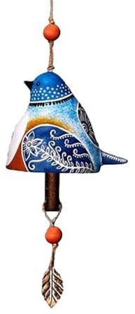 Campana del canto degli uccelli, Campana del canto degli uccelli Decorazione del cortile, Decorazione da giardino campana a vento appesa, Campana a tubo in metallo Ciondolo per campanello (Blu)