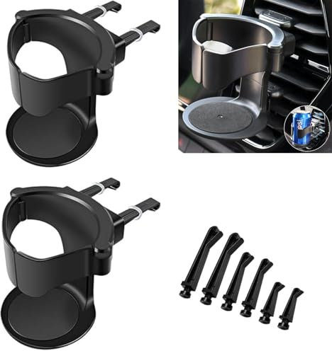 Esshogo Lot de 2 porte-gobelets de voiture pour ventilation de voiture, porte-gobelet pour cendrier de voiture, tasse à café et boîte à boisson