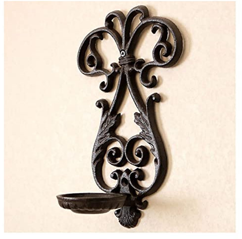 SWDONG Garten Skulptur Wand-Kerzenhalter aus Gusseisen, Wandkerzenleuchte für Wohnzimmer, Badezimmer, Inneneinrichtung