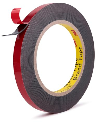 Ndcadhesive Nastro di montaggio acrilico per autoveicoli nastro biadesivo PT1100 da 10 mm x 5,5 m Nastro in schiuma per parti stampate pannelli di rivestimento tappezzeria grigio scuro