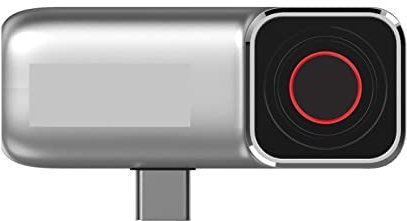 Termocamera a infrarossi Messa a fuoco automatica Mini tascabile Smartphone Termocamera IR 256x192 Risoluzione IR -20~150 ℃,Custodia Resistente(Silver)
