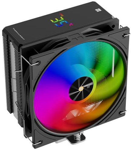 Thermalright Assassin X 120R Digital ARGB Black CPU Cooler Air with 4X6mm HeatPipes, Digital Screen Top Cover,PWM Fan Heatsink CPU Cooler,151mm High, for AM5 and Intel lga1700/1851/1150/1151/1200