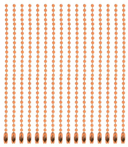 QUARKZMAN 20Pz 5 Pollici 12Cm Catena a Perline a Sfera, Catena a Sfera Metallico con Connettori per Ornamenti Appesi Gioielli Collana Targhetta per Cane Portachiavi, Arancione